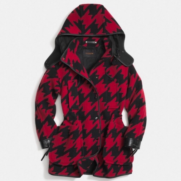 Like new Coach houndstooth coat - Picture 1 of 6